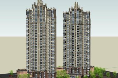 Sketchup住宅模型|高层住宅,古典风格-BIM建筑网