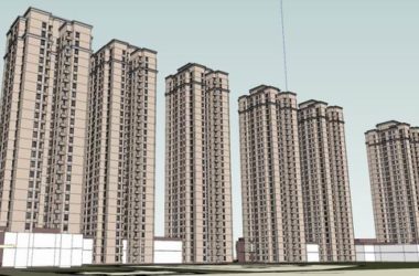 Sketchup住宅模型|高层住宅和底层商业,现代风格-BIM建筑网