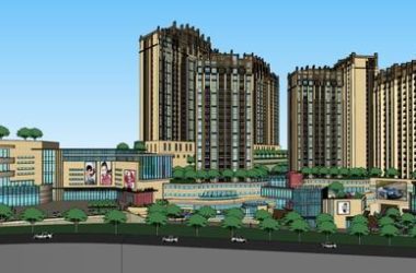 Sketchup住宅模型|高层住宅和底层商业,古典风格-BIM建筑网