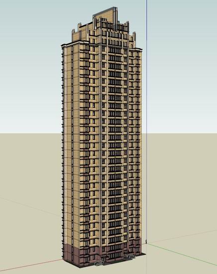 Sketchup住宅模型|超高层住宅,古典风格 Sketchup住宅模型|超高层住宅,古典风格