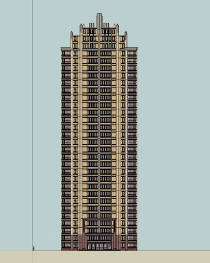 Sketchup住宅模型|超高层住宅,古典风格 Sketchup住宅模型|超高层住宅,古典风格