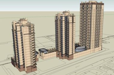 Sketchup住宅模型|高层住宅,底部商业,古典风格-BIM建筑网