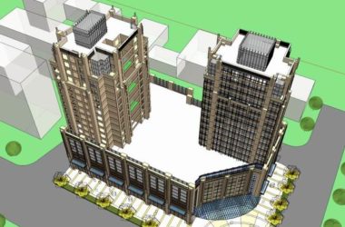 Sketchup住宅模型|高层住宅,底部商业,现代风格-BIM建筑网
