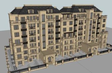 Sketchup住宅模型|多层住宅,洋房,古典风格,7层-BIM建筑网
