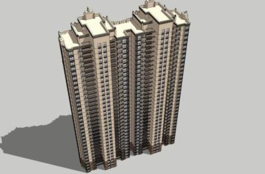 Sketchup住宅模型|超高层住宅,古典风格,33层-BIM建筑网