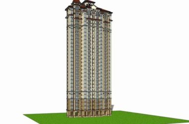 Sketchup住宅模型|超高层住宅,古典风格,30层-BIM建筑网