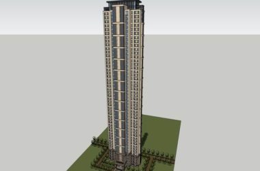 Sketchup住宅模型|超高层住宅,古典风格,49层-BIM建筑网