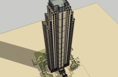 Sketchup住宅模型|超高层住宅,现代风格,45层-BIM建筑网