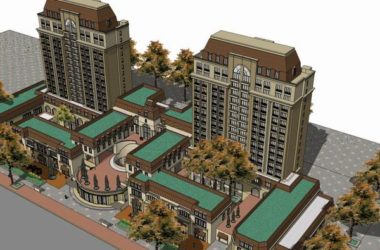 Sketchup住宅模型|高层住宅,古典风格,16层-BIM建筑网