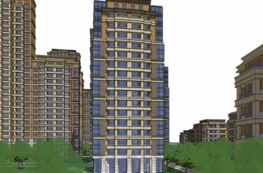 Sketchup住宅模型|高层住宅,古典风格,28+18+7层-BIM建筑网