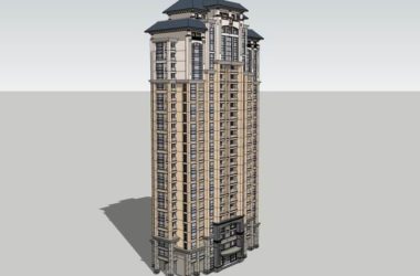 Sketchup住宅模型|高层住宅,古典风格,26层-BIM建筑网