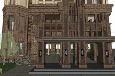 Sketchup住宅模型|高层农村住宅,自住,古典风格,10层-BIM建筑网