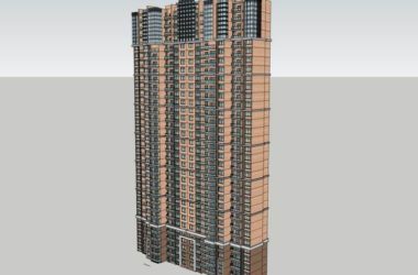Sketchup住宅模型|高层住宅,现代风格,25层-BIM建筑网