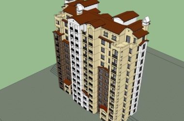 Sketchup住宅模型|高层住宅,古典风格,13层-BIM建筑网