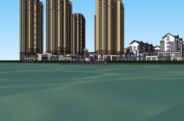 Sketchup住宅模型|多高层住宅小区,古典风格-BIM建筑网