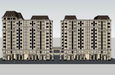 Sketchup商业模型|高层公寓住宅,古典风格-BIM建筑网