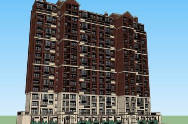 Sketchup住宅模型|高层住宅,古典风格,18层-BIM建筑网