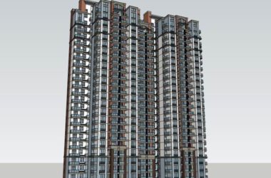 Sketchup住宅模型|高层住宅,现代风格,24层-BIM建筑网