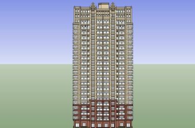 Sketchup住宅模型|高层住宅,古典风格,23层-BIM建筑网