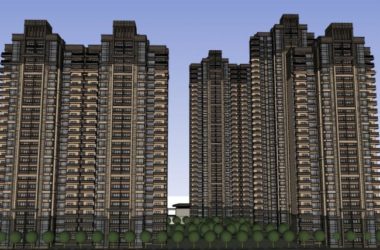 Sketchup住宅模型|高层住宅,沿街商业,古典风格,22+32层-BIM建筑网