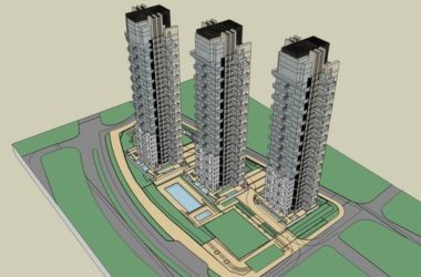 Sketchup商业模型|高层公寓住宅,现代风格,28层-BIM建筑网