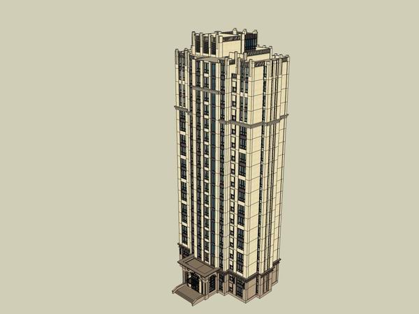 Sketchup住宅模型|高层住宅,古典风格 Sketchup住宅模型|高层住宅,古典风格