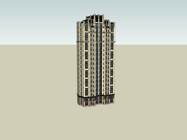 Sketchup住宅模型|高层住宅,古典风格 Sketchup住宅模型|高层住宅,古典风格