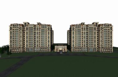 Sketchup住宅模型|高层住宅,现代风格,12层,简欧风格-BIM建筑网