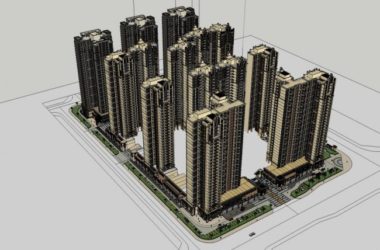 Sketchup住宅模型|高层住宅,现代风格,31层-BIM建筑网