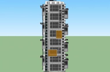 Sketchup住宅模型|高层住宅,现代风格,24层-BIM建筑网