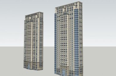 Sketchup住宅模型|超高层住宅,现代风格,33层-BIM建筑网