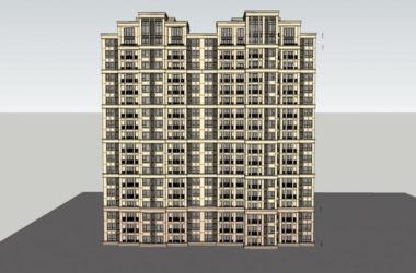 Sketchup住宅模型|高层住宅,现代风格,18层-BIM建筑网