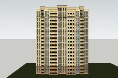 Sketchup住宅模型|高层老年人住宅,公寓,古典风格,18层-BIM建筑网