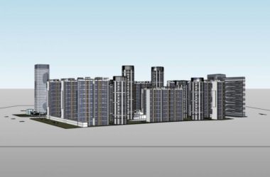 Sketchup住宅模型|高层住宅建筑群,现代风格-BIM建筑网
