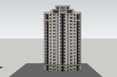 Sketchup住宅模型|高层住宅,古典风格,18层-BIM建筑网