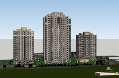 Sketchup住宅模型|高层住宅,古典风格,25层-BIM建筑网