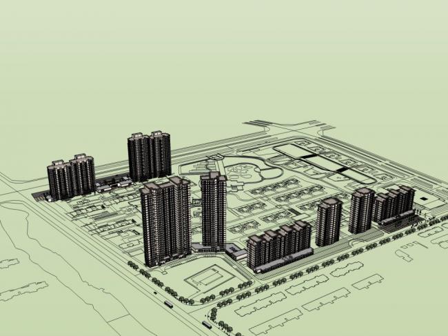 Sketchup住宅模型|高层住宅,现代风格 Sketchup住宅模型|高层住宅,现代风格
