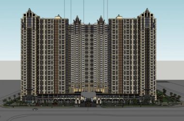 Sketchup住宅模型|高层住宅小区,古典风格,32层-BIM建筑网
