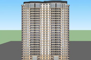 Sketchup住宅模型|高层住宅,现代风格,24层-BIM建筑网