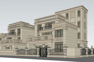 Sketchup别墅模型|双拼别墅，住宅设计，欧式风格，古典风格-BIM建筑网