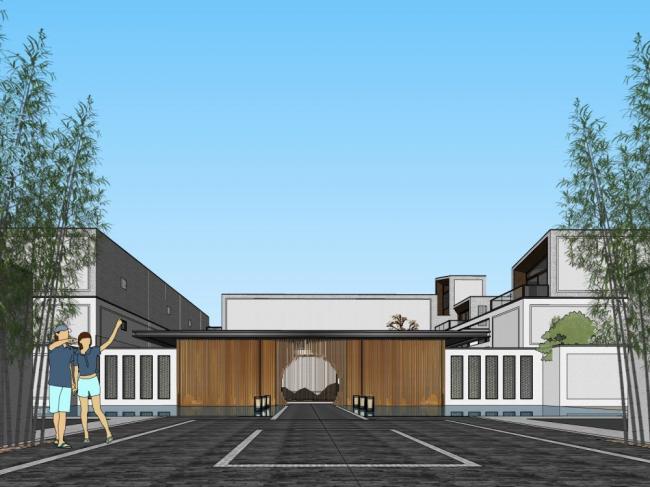 Sketchup住宅模型|小区入口,中式风格 Sketchup住宅模型|小区入口,中式风格