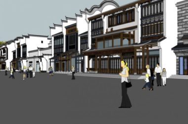 Sketchup商业模型|小镇商业街，徽派建筑，中式风格-BIM建筑网