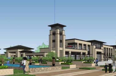 Sketchup商业模型|售楼处，会所，新古典风格，底商，景观园林-BIM建筑网