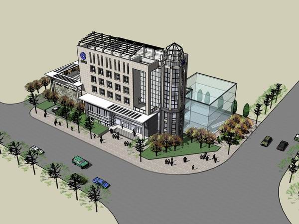 Sketchup办公模型|多层办公楼,现代风格 Sketchup办公模型|多层办公楼,现代风格