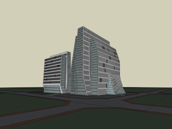 Sketchup办公模型|高层办公楼,现代风格 Sketchup办公模型|高层办公楼,现代风格