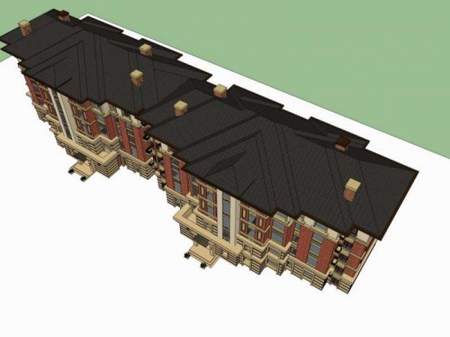 Sketchup住宅模型|多层住宅,古典风格 Sketchup住宅模型|多层住宅,古典风格