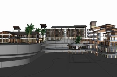 Sketchup酒店模型|多层度假酒店,现代古典风格-BIM建筑网