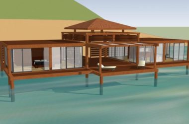 Sketchup酒店模型|多层浅滩度假酒店,古典风格-BIM建筑网