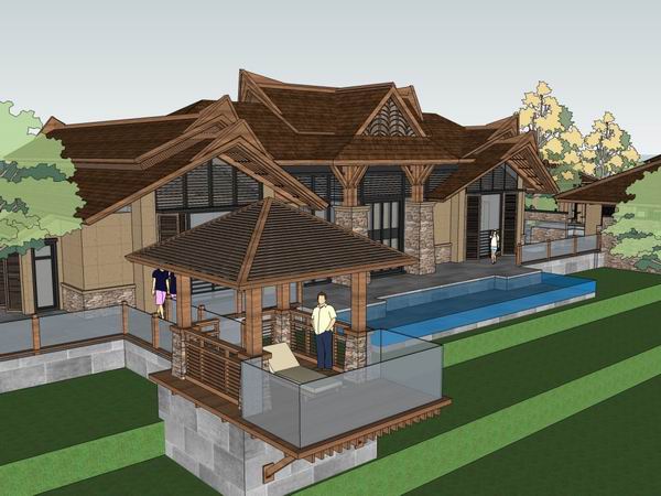 Sketchup酒店模型|酒店别墅院落,古典风格 Sketchup酒店模型|酒店别墅院落,古典风格