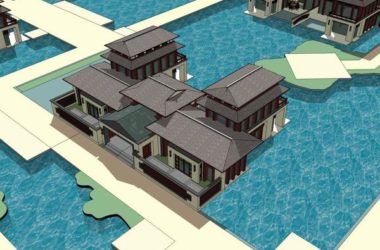 Sketchup酒店模型|多层酒店别墅,古典风格-BIM建筑网
